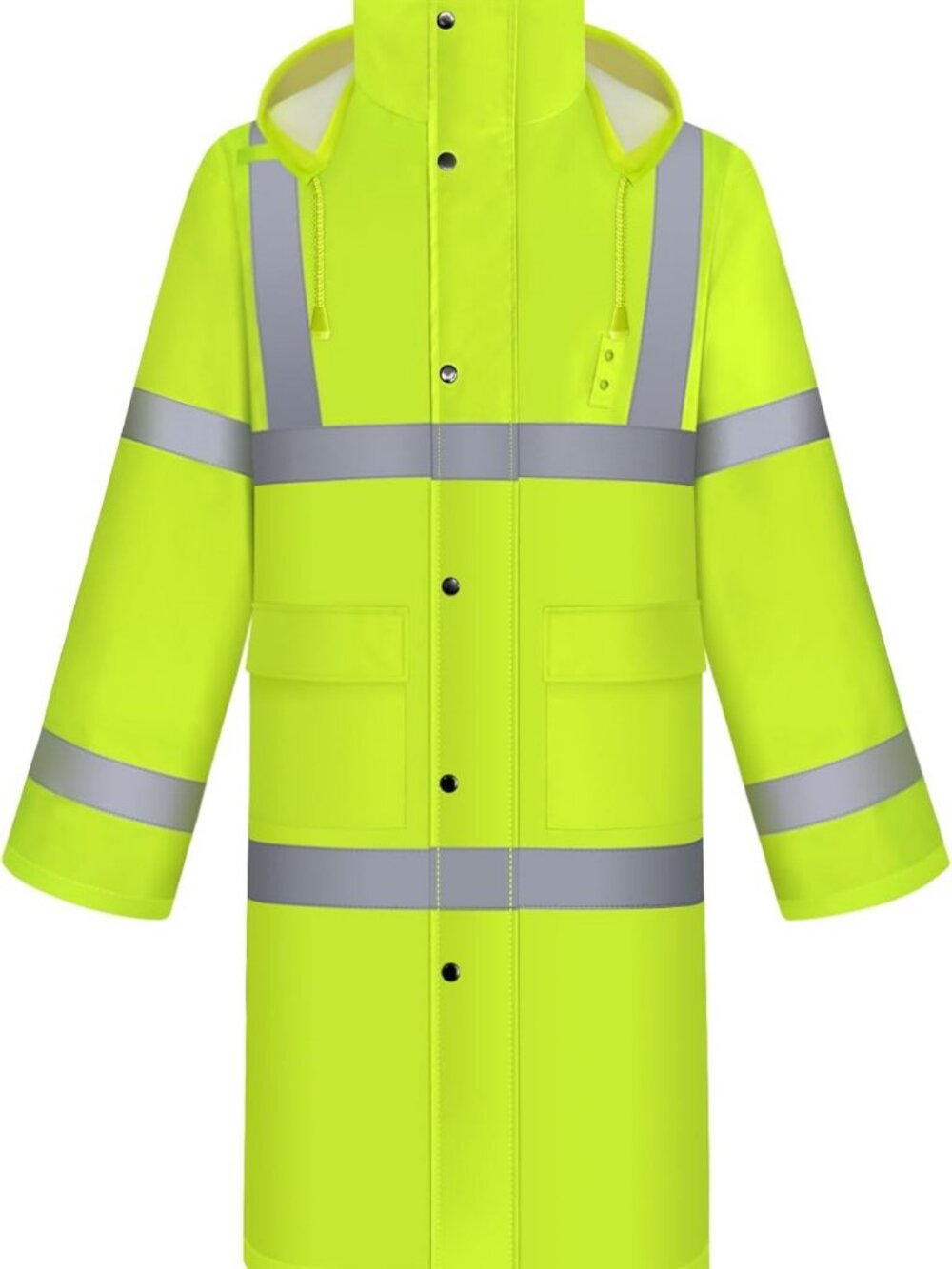 Heavy Duty Waterproof Rain Jacket with Hood for Hiking & Camping - Unisex L